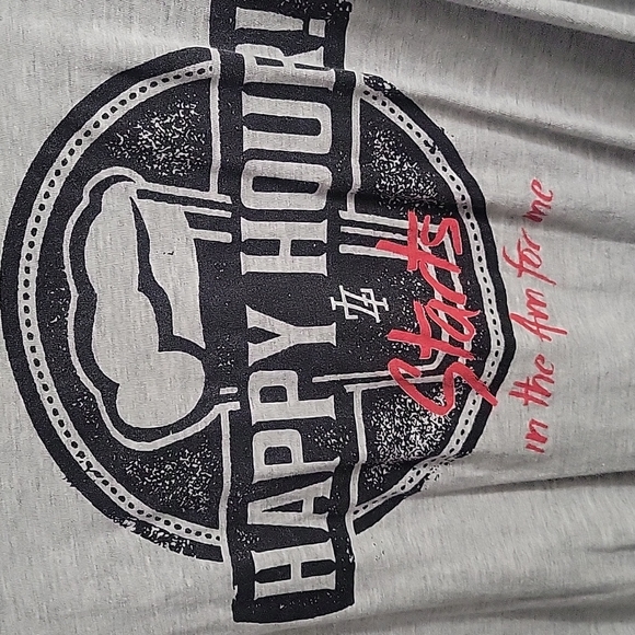 Lucky 7 Grey SS V-Neck T-shirt L - Picture 2 of 4